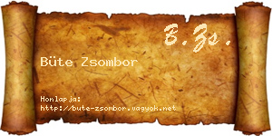 Büte Zsombor névjegykártya